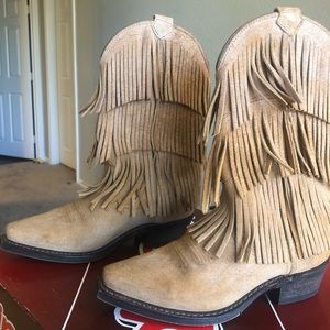 Fringe cowboy boots